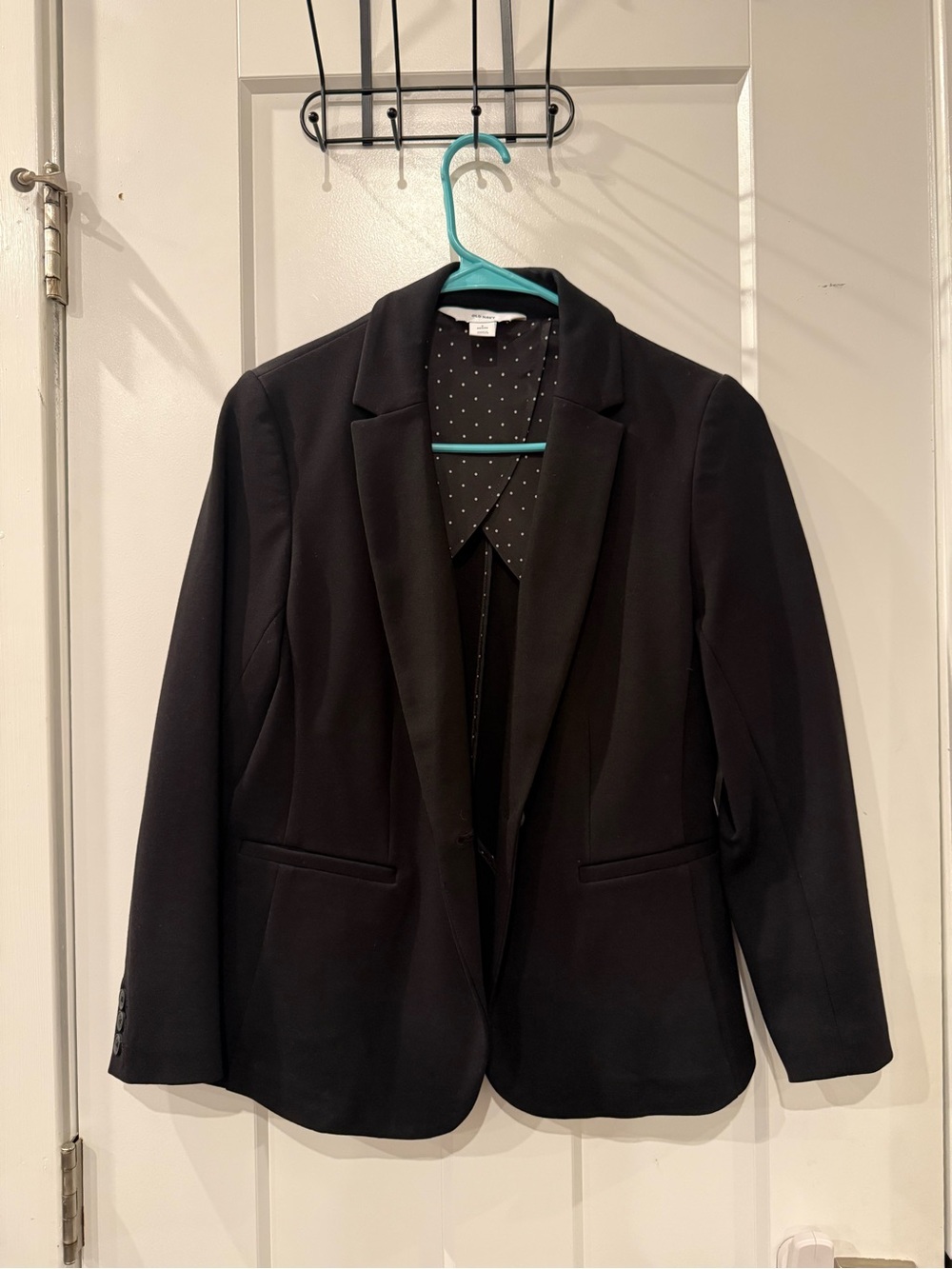 Old Navy Black Women's Tailored Blazer with Polka Dot Lining